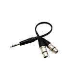 Maxbell Male to Female XLR to 6.35mm Female Stereo Jack 3 Pin XLR Mic Cable Cord 1ft