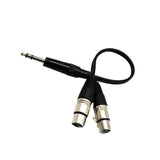 Maxbell Male to Female XLR to 6.35mm Female Stereo Jack 3 Pin XLR Mic Cable Cord 1ft