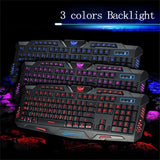 Maxbell 3 Colors Illuminated LED Backlight USB Wired Multimedia PC Gaming Keyboard