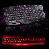 Maxbell 3 Colors Illuminated LED Backlight USB Wired Multimedia PC Gaming Keyboard