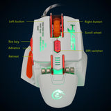 Maxbell 4000 DPI 7 Buttons LED USB Optical Wired Gaming Mouse for Pro Gamer White