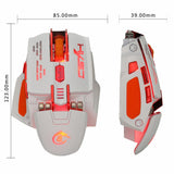 Maxbell 4000 DPI 7 Buttons LED USB Optical Wired Gaming Mouse for Pro Gamer White