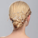 Maxbell Rhinestone Clear Crystal Headpiece Bridal Hair Clip Lady Hair Comb w/Tassle