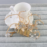 Maxbell Rhinestone Clear Crystal Headpiece Bridal Hair Clip Lady Hair Comb w/Tassle