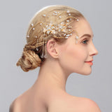 Maxbell Rhinestone Clear Crystal Headpiece Bridal Hair Clip Lady Hair Comb w/Tassle