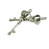 Maxbell 10Pcs Antique Silver Zinc Alloy Crown Key Pendant Charms Jewellery Findings