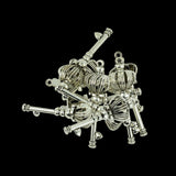 Maxbell 10Pcs Antique Silver Zinc Alloy Crown Key Pendant Charms Jewellery Findings