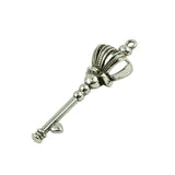 Maxbell 10Pcs Antique Silver Zinc Alloy Crown Key Pendant Charms Jewellery Findings