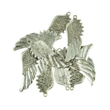 Maxbell 10 Piece 3D Large Antique Silver Angel Wing Charm Pendant Jewelry DIY Making