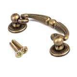 Maxbell Fashionable Stylish Durable Antique Home Cabinet Door Drawer Handle with 2 Screws Door Hardware 62mm Brass