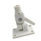 Maxbell White Nylon Ratchet Bracket Radio Antenna Deck Mount Marine Boat Yacht