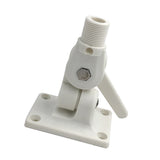 Maxbell White Nylon Ratchet Bracket Radio Antenna Deck Mount Marine Boat Yacht