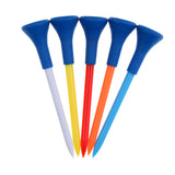 Maxbell 5 Pieces 70mm Durable Plastic Golf Tees Rubber Cushion Top Random Color