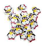 Maxbell 20 Pieces Cartoon Penguin Shape Wooden Pieces for Craft Scrapbook Card Making