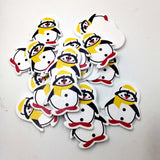 Maxbell 20 Pieces Cartoon Penguin Shape Wooden Pieces for Craft Scrapbook Card Making