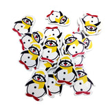 Maxbell 20 Pieces Cartoon Penguin Shape Wooden Pieces for Craft Scrapbook Card Making