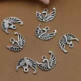 Maxbell Lots of 50 Tibetan Silver Swan Pendant For Necklace Bracelet Jewelry Findings DIY Making