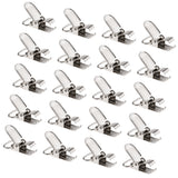 Maxbell 20 Pieces 1'' Metal Baby Pacifier Suspender Clips Webbing Dummy Strap Holder Craft Hooks Silver