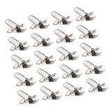 Maxbell 20 Pieces 1'' Metal Baby Pacifier Suspender Clips Webbing Dummy Strap Holder Craft Hooks Silver