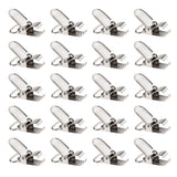 Maxbell 20 Pieces 1'' Metal Baby Pacifier Suspender Clips Webbing Dummy Strap Holder Craft Hooks Silver