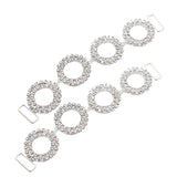 Maxbell 2 Pieces 4 Circle Round Rhinestone Bikini Connectors Shoes Buckle Link Chain for Swimwear