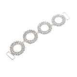 Maxbell 2 Pieces 4 Circle Round Rhinestone Bikini Connectors Shoes Buckle Link Chain for Swimwear