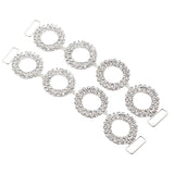 Maxbell 2 Pieces 4 Circle Round Rhinestone Bikini Connectors Shoes Buckle Link Chain for Swimwear