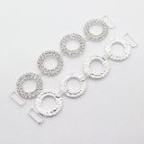 Maxbell 2 Pieces 4 Circle Round Rhinestone Bikini Connectors Shoes Buckle Link Chain for Swimwear