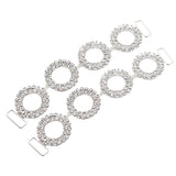 Maxbell 2 Pieces 4 Circle Round Rhinestone Bikini Connectors Shoes Buckle Link Chain for Swimwear