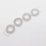 Maxbell 2 Pieces 4 Circle Round Rhinestone Bikini Connectors Shoes Buckle Link Chain for Swimwear