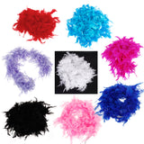 Maxbell Soft Fluffy Feather Boa Hair Bow Hairband Clothing Costume Craft Project DIY Trim Feather Strip Light Blue Length 2m