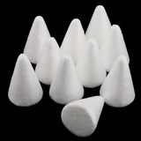 Maxbell 10 Pieces White Cone Shape Styrofoam Doll Ornament for Party Decor DIY Kid Craft