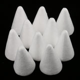 Maxbell 10 Pieces White Cone Shape Styrofoam Doll Ornament for Party Decor DIY Kid Craft