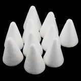 Maxbell 10 Pieces White Cone Shape Styrofoam Doll Ornament for Party Decor DIY Kid Craft