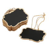 Maxbell 12 Pieces Blackboard Tags Double Sides Wooden Hanging Decoration for Crafts