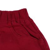 Maxbell Kids Boys Fashionable Adjustable Waistline Convenient Wear Capri Short Pants Casual Knee Cotton Pants Wine Red 120 Size