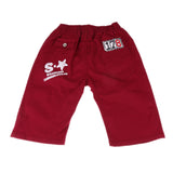 Maxbell Kids Boys Fashionable Adjustable Waistline Convenient Wear Capri Short Pants Casual Knee Cotton Pants Wine Red 120 Size