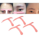 Maxbell 4 Types Professional Eyebrow Shaper Template Stereo Stencil Ruler Eyebrow Grooming Makeup Tool Set