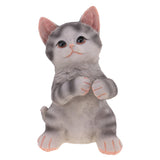 Maxbell Cute Resin Maine Coon Cat Figurine with Welcome Signs Home Garden Decor 9'' Height