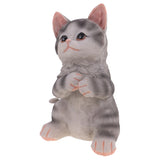 Maxbell Cute Resin Maine Coon Cat Figurine with Welcome Signs Home Garden Decor 9'' Height
