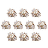 Maxbell 10 Pieces Crystal Pearl Flower Embellishments Buttons for Scrapbooking Crafts