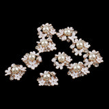 Maxbell 10 Pieces Crystal Pearl Flower Embellishments Buttons for Scrapbooking Crafts