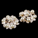 Maxbell 5 Pieces Crystal Diamante Pearl Flower Brooch Button DIY Bridal Wedding Bouquet 35mm