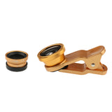 Maxbell 3 in 1 Fish Eye Lens+0.67X Wide Angle+10X Macro Lens for Camera Phone Gold