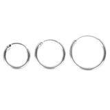 Maxbell 925 Sterling Silver Endless Hoop Ring Lip Nose Ear Studs 10mm Silver