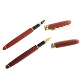 Maxbell 2 in 1 Red Bamboo Fountain Pen Ball Point Pen Rotatable Box Family Party Office Graduation Gifts