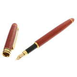 Maxbell 2 in 1 Red Bamboo Fountain Pen Ball Point Pen Rotatable Box Family Party Office Graduation Gifts