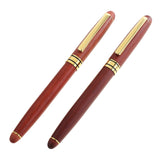 Maxbell 2 in 1 Red Bamboo Fountain Pen Ball Point Pen Rotatable Box Family Party Office Graduation Gifts