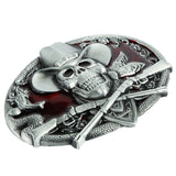 Maxbell Gothic Skeleton Ghost Head Halloween Hip Hop Cowboy Biker Mens Belt Buckle