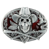 Maxbell Gothic Skeleton Ghost Head Halloween Hip Hop Cowboy Biker Mens Belt Buckle